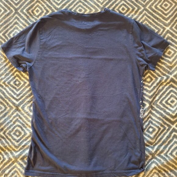 Blue Notes Navy Floral Print T-Shirt Tee Sz M Chest Pocket Cotton Blend - Picture 4 of 4